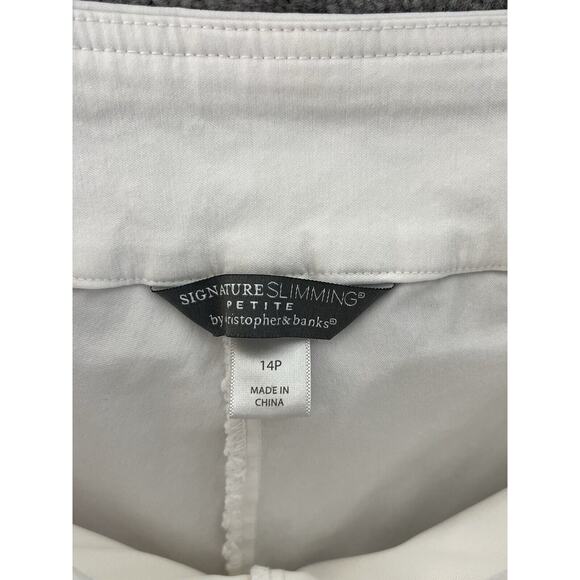 Christopher & Banks Signature Slimming Capri Pants Womens Size 14P White Pull On - Picture 3 of 8